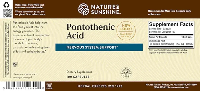 Pantothenic Acid (250 mg) - Image 3